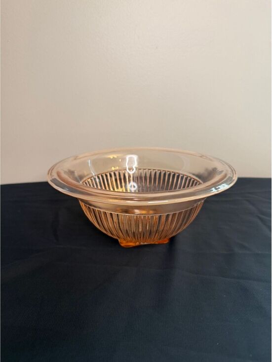 Hazel-Atlas Other - Vintage Hazel Atlas Rolled Edge Pink Depression Glass Mixing Bowl